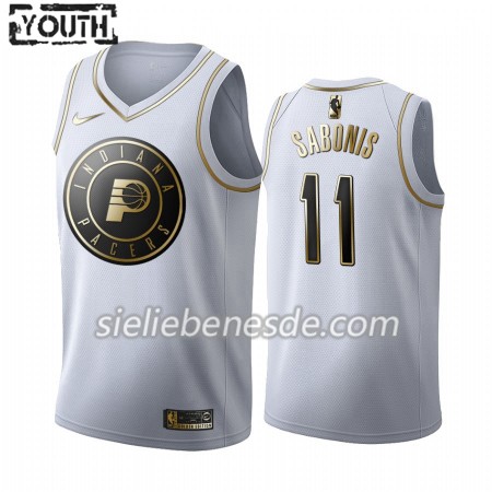 Kinder NBA Indiana Pacers Trikot Domantas Sabonis 11 Nike 2019-2020 Weiß Golden Edition Swingman